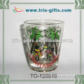print clear shot glass with rasta decal